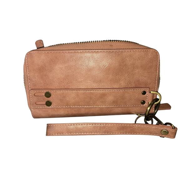 Pola Dusty Pink Leather Wristlet/Wallet - Picture 2 of 5